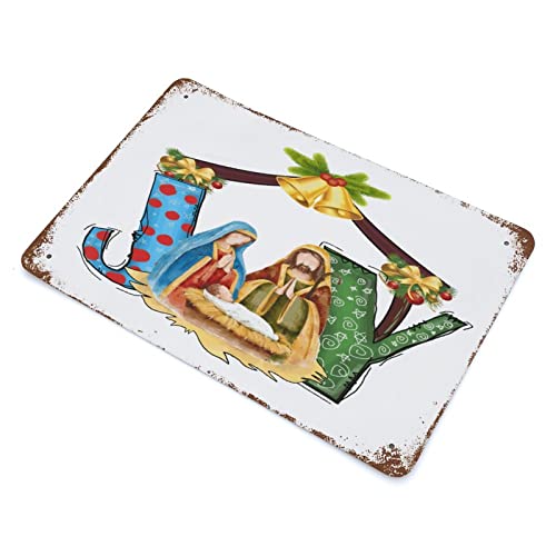 Birth Of Jesus Joy Metal Sign As A Gifts For Kids Tin Plaque Plate Retro Vintage Patio Signs And Decor Outdoor Vintage Wall Decor For Home Farmhouse Wall Decoration 8"X12" #TOP2