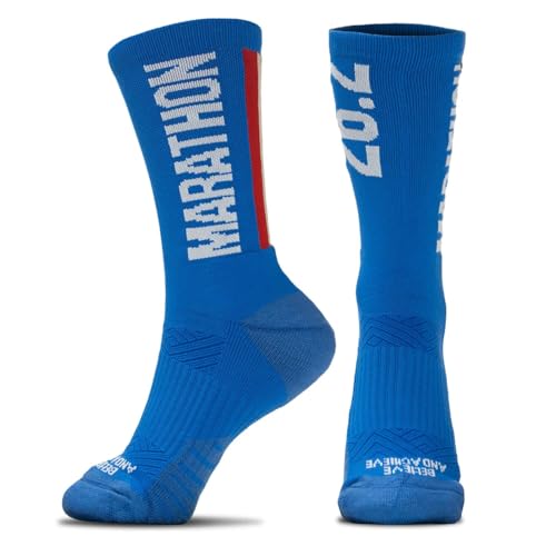 Gone For a Run Inspirational Running Socks - Mid-Calf Performance Socks - Marathon - Royal Blue