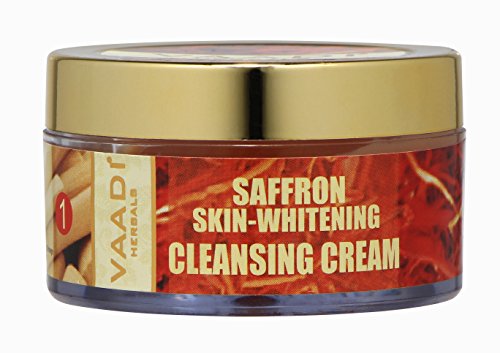 Vaadi Herbals Saffron Sandal Cleansing Cream With Lemongrass Oil & Orange Peel Extract Herbal Facial Cleansing Cream All Natural Paraben Free Sulfate Free Suitable For Both Men And Women