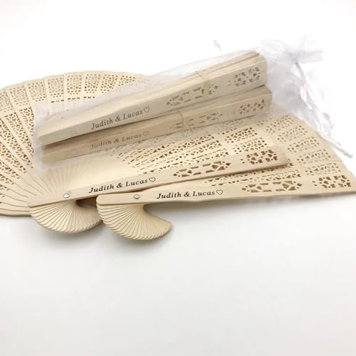 Éventails de mariage personnalisés bois rustique pour cadeau invité été - 2