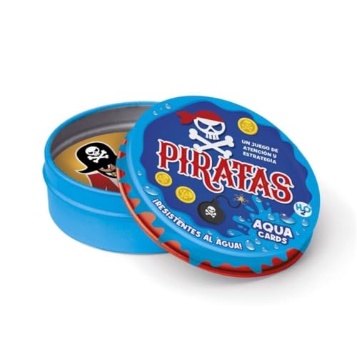 IMAGILAND Juego de Cartas Piratas Agua, 36 Piezas, Impermeables, 2-4 Jugadores, +5 Años