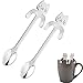 Cucharas de acero inoxidable 304, 2 unidades, regalo con simpáticos gatos ciruelas cucharas para colgar tazas, té, beber cubertería herramientas cocina, café desierto Spoon Gadgets