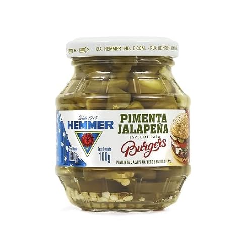 Pimenta Jalapeño Verde Em Rodelas 100g Hemmer - kit 5 Unidades
