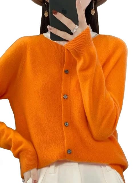 Cardigan Jumper Women‘S O-Neck Cardigan Sweater Wool Solid Cashmere Knitted Female Clothing Basic Tops