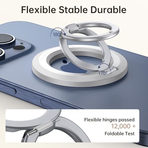 Image of SYNCWIRE Magnetic Phone Ring Holder, for MagSafe Phone Grip Stand Kickstand | Double-Sided Magnet, Removable Hands Free, Cell Phone Finger Grip, for iPhone 17 16 15 14 13 12 Pro Max, MagSafe Accessories