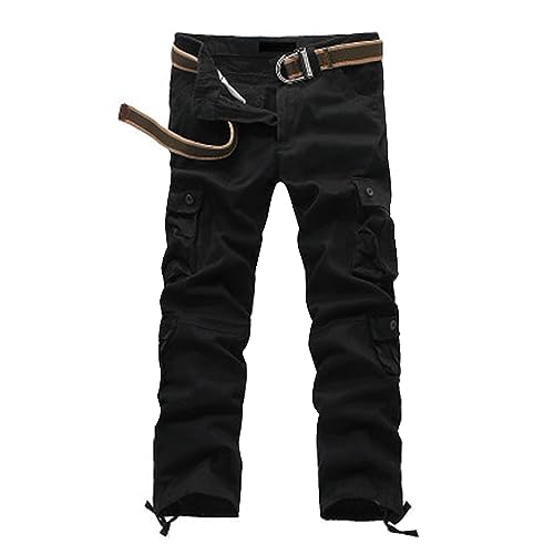 Pantalon de randonnée léger homme avec poches tactiques ripstop noir