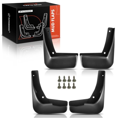 A-Premium Set of 4PCS Mud Flaps Splash Guards Mudguards Mudflaps with Hardware Compatible with Chevrolet Malibu, 2016 2017 2018, Sedan Only, Black Color, Front and Rear (Driver & Passenger Sides)