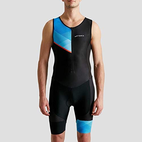 Aptonia Men's Sleeveless Trisuit with Front Zip - Black/Blue