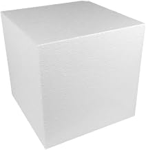Polystyrene Foam Block for School Craft Work - Square Polystyrene or Styropor for Arts and Crafts - 20cm x 20cm x 20cm