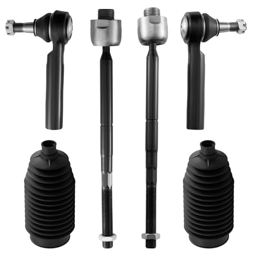 BDFHYK 6PC Inner Outer Tie Rod Kit w/Boots for Chevy Silverado 1500 07-13