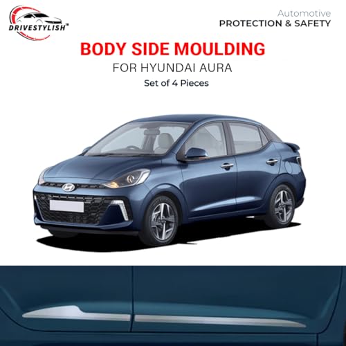 Image of Car Door Body Side Beading /Molding /Cladding for Hyundai Aura Set of 04