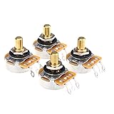 Potenciómetros de tamaño imperial para guitarras y perillas de fabricación estadounidense, el diámetro del eje de 1/4 de pulgada requiere un orificio de montaje de 3/8 de pulgada, un buje de 1/4 de pulgada de altura