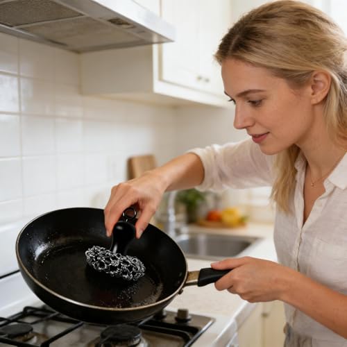 Cepillo de limpieza de cocina para lavar sartenes sin rayar 5