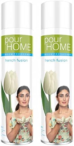 POUR HOME French Fusion Room Air Freshener Spray - 220ML Each (Pack of 2) | Long-Lasting Fragrance - Reduces Odours - Suitable for Home & Office