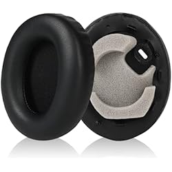 Yizhet Almohadilla Auriculares Compatible con Sony WH-1000XM4 Almohadillas Cascos de Repuesto para Sony WH-1000XM4 de Espuma de Memoria y Cuero Proteico (1 Par, Negro)