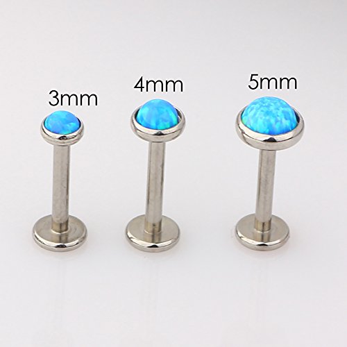 Tianci Fbyjs 5Pcs 16G Fire Opal Lip Ring Piercing Kit Stainless Steel Tragus Helix Earrings Cartilage Labret Monroe Body Piercing Stud(5Pcs(8Mm Lenght 5Mm Top))… #TOP3