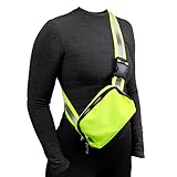 GLOPLACES Reflective Belt Bag Night Sash for Night Safety - High Visibility Hip Bag Waist Pack with Large Storage Pouch - Adjustable Night Fanny Pack for Dog Walking, Hiking, Biking