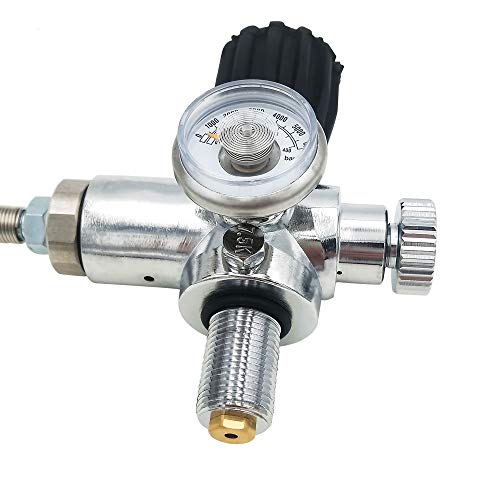 VaVoger Paintball PCP Airgun Air Rifle HPA Tank Charging Valve Filling Station Refill Adapter with 6000psi Gauge 5/8-18UNF