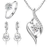 Collares de Mujer, Juego de Collar y Pendientes de Plata de Ley 925 Para Mujer，Juegos Mujer,Conjuntos de Joyas para...