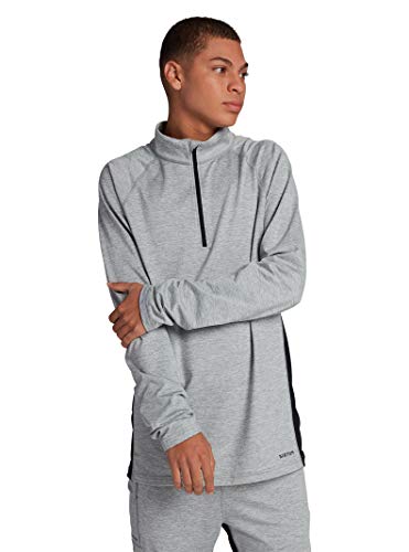 Burton Mens Heavyweight X Base Layer Quarter-Zip, Gray Heather, Medium