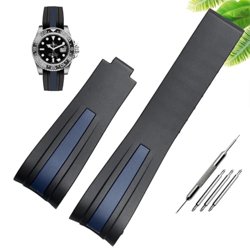 Bracelet de montre en caoutchouc imperméable avec boucle pliante antichoc