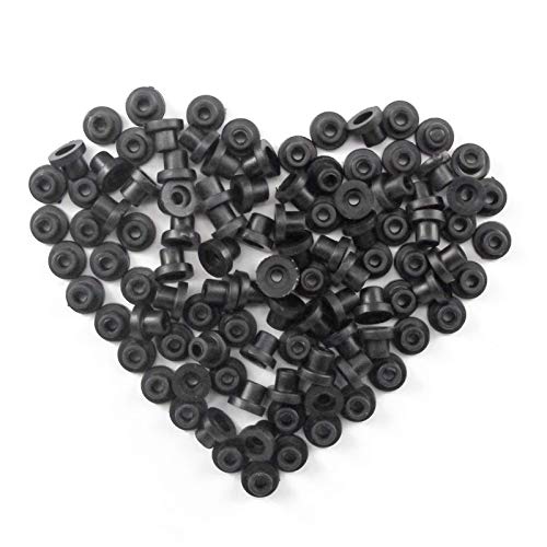 ITATOO 200pcs Soft Tattoo Grommets Rubber Tattoo Nipples for Tattoo Needles N201087 (Black)