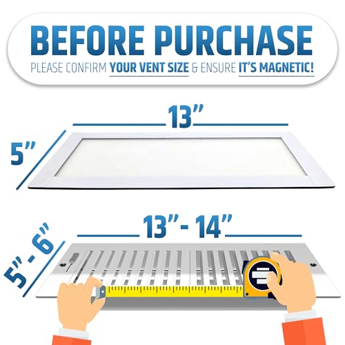 Powerful Magnetic Vent Screen Mesh Covers (3-Pack) that Will Never Move or Fall - for Floor, Wall & Ceiling Registers of Width 5" to 6", Length 13" to 14" - Super Strong Neodymium Magnets | White by HMmagnets - Image 2