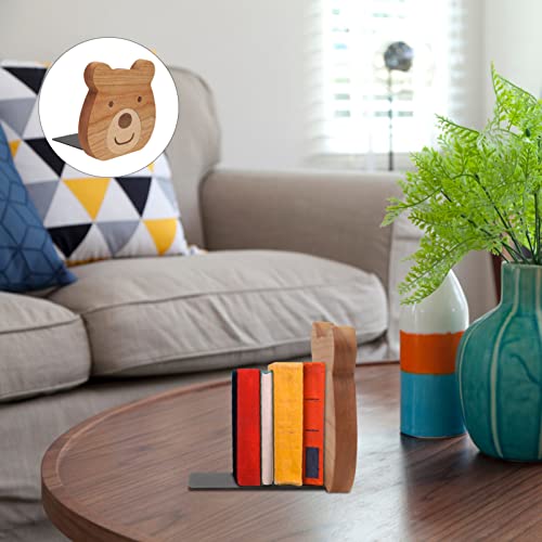 Cabilock 2Pcs Animal Bear Modeling Bookends Metal Iron Bookends Book Holding Stands Cabin Decorative Farmhouse Rustic Bookshelf Decor Tabletop Shelves Nonskid Book Stoppers #TOP3