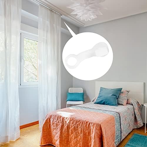 SSKHE 50PCS White Plastic Curtain Hook Curtain Glider Pulley Curtain Hook
