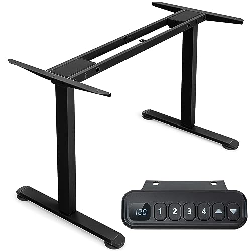 COSTWAY Scrivania Regolabile in Altezza, Scrivania Elettrica con 2 Motori con Memoria, Protezione Anticollisione e Vassoio per Cavi, Standing Desk per Casa e Ufficio, Portata 100 kg (Nero)