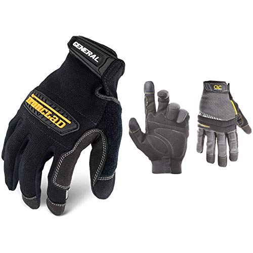 Ironclad General Utility Work Gloves GUG (1 Pair), Large - GUG-04-L & CLC Custom Leathercraft 125L Handyman Flex Grip Work Gloves, Shrink Resistant, Improved Dexterity, Tough, Large