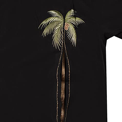 Bamboo Cay Men's Embroidered Palm Tree Hawaiian Shirt Short Sleeve Casual Camp Shirt2
