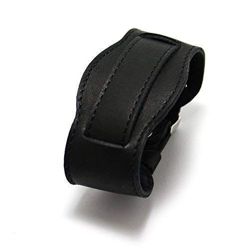 M16S military style 18 mm one piece leather watch strap with wide cuff pad pass through install type