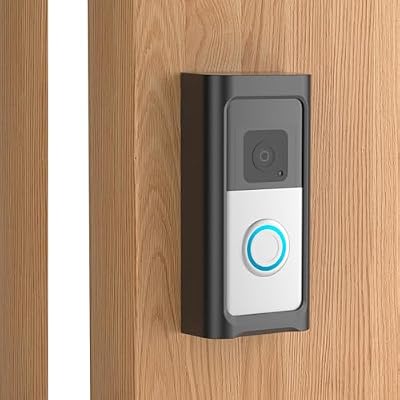 Adhesive Doorbell Mount No-Drill Compatible with Battery Doorbell (2024),Battery Doorbell Plus/Pro,Video Doorbell 4/3/3Plus/ 2020 Release,Mounting Bracket Holder for Apartment, Home, Business - Black