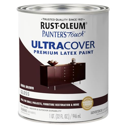 Rust-Oleum Brush On Enamel Paint 1977502 Painters Touch Latex, 1-Quart,
