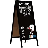 ALLboards Kundenstopper mit schwarzem Holzrahmen 150×61 cm, Werbetafel, Gehwegaufsteller, Aufsteller, Straßenreiter, Kreide