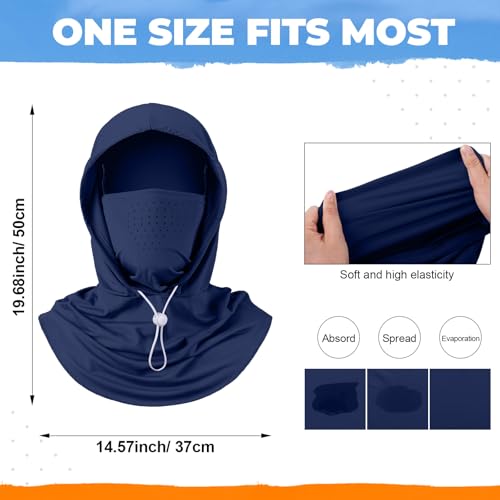 Image of Funtery 4 Pack Cooling Balaclava Face Mask UV Protection Breathable Full Head Hood for Men Women Cycling Fishing Motorcycle