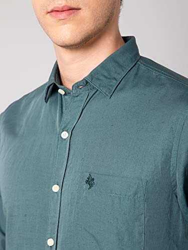 Image of Cantabil Men Cotton Blend Solid Full Sleeve Casual Shirt (P MSHC00623)