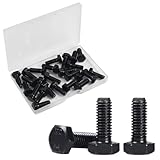 Yinpecly M6 Hex Bolts, M6-1.0 x 16mm Hex Head Bolts, Carbon Steel Grade 8.8, Black Oxide Finish, Full Thread,Metric Hexagon Head Bolts Right Hand External Hex Drive, 25 PCS