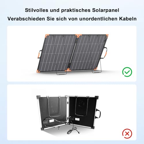 200 Watt Tragbares Solarpanel, 20-V-bifaciales Faltbares Solarladegerät, 23,5% hoher Wirkungsgrad für Kraftwerke, IP68 wasserdicht mit 2 stabilen Stützen für Wohnmobile