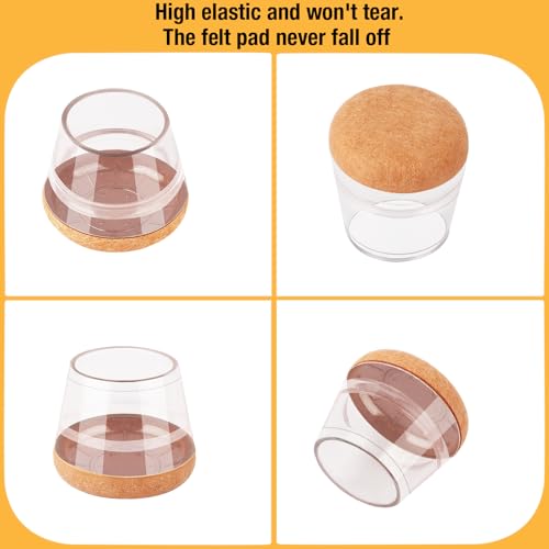Image of 32-Pcs Round Silicone Chair Leg Floor Protectors, Thick & Tear | Stretchy Furniture Pads & Caps Protect Hardwood Floors from Scratches & Noise and Fit Most Dining Table & Bar Stool Legs