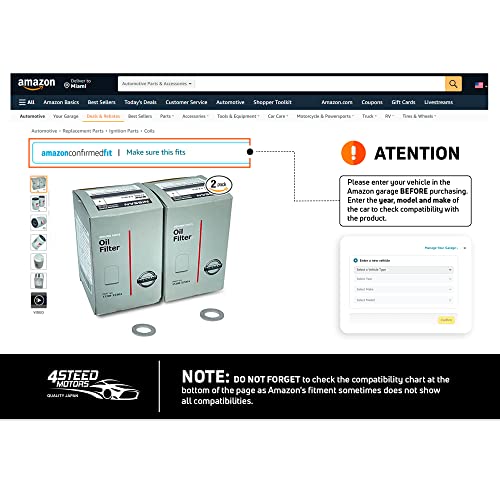 Pack Of 2 Engine Oil Filter Oem 15208-Ez40A With Drain Plug Compatible With Nissan Titan 2016-2019 Cummins Diesel Isv 5.0 Lf17517 #TOP6