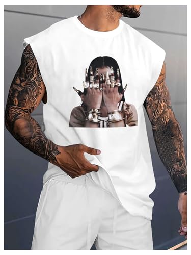 Image of RoseSeek Summer Retro Graphic Tank Top Hippop Streetwear Y2K Tees