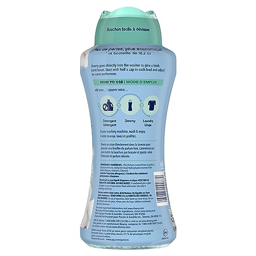 Image of Downy Cool Cotton In-Wash Laundry Scent Booster Beads, 24 oz, laundry scent beads, Long-lasting Freshness (Pack of 4)