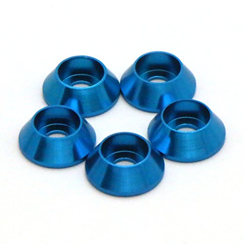 20Pcs M3 Aluminum Alloy Cone Cup Head Screw Gasket Conical Washer Shim For Multicolor Drone (Blue) #TOP1