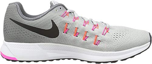 Nike Womens Air Zoom Pegasus 33 Pure Platinum/Cool Grey/Pink Blast/Black 8.5 B (M)