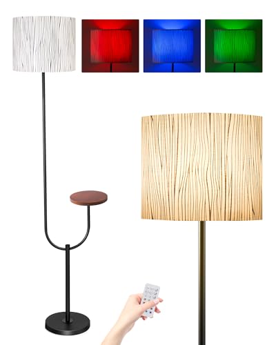 UMEXUS Cordless Rechargeable Floor Lamp, Battery Operated Modern Dimmable Floor Lamp with Remote, Timer, Small Side Table, 64