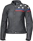 Held Midway Damen Motorrad Lederjacke (Black/White,46)