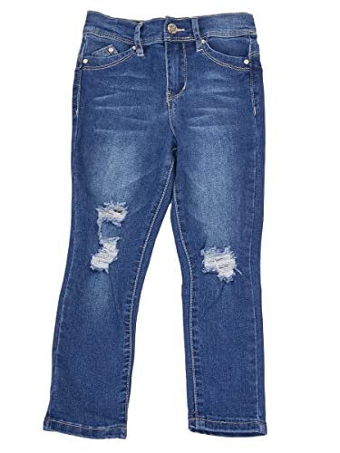 YMI Toddler Girl Adjustable Waistband Snap Button Lightly Distressed Skinny Jean