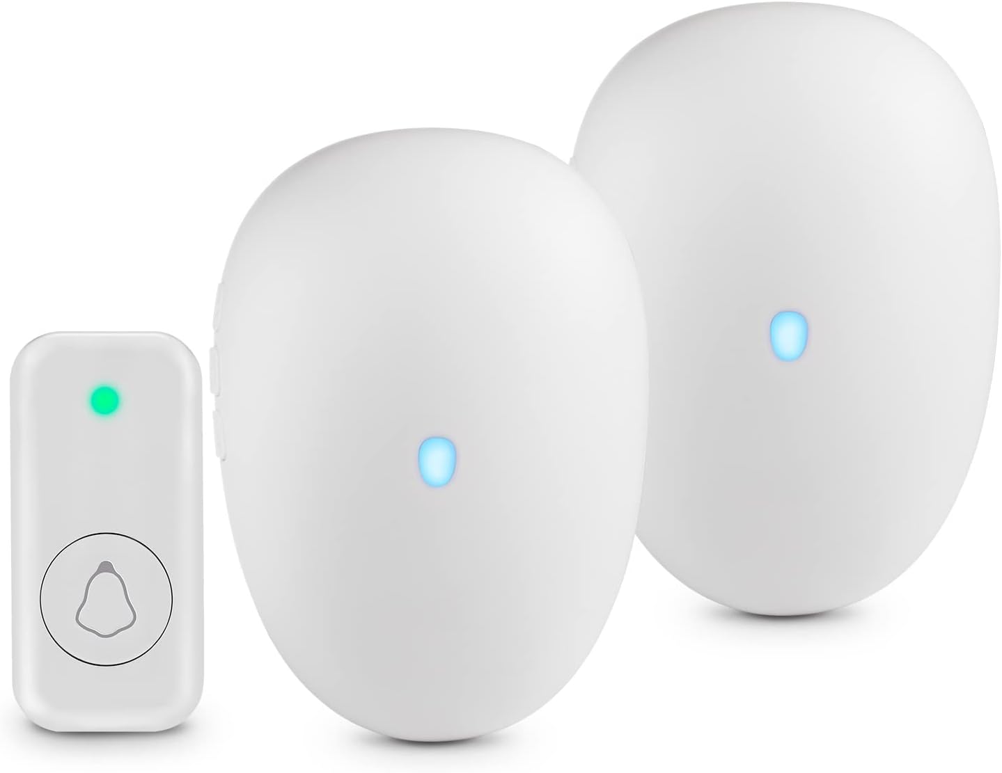 TOWODE Wireless Doorbell Chime Kit,Waterproof Wall Plug-in Cordless Door Chime Kit with 4 Volume Levels 57 Melodies 1000 Feet Range & LED Flash,Doorbell Chime for Home Office White - - 